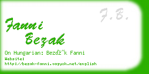 fanni bezak business card